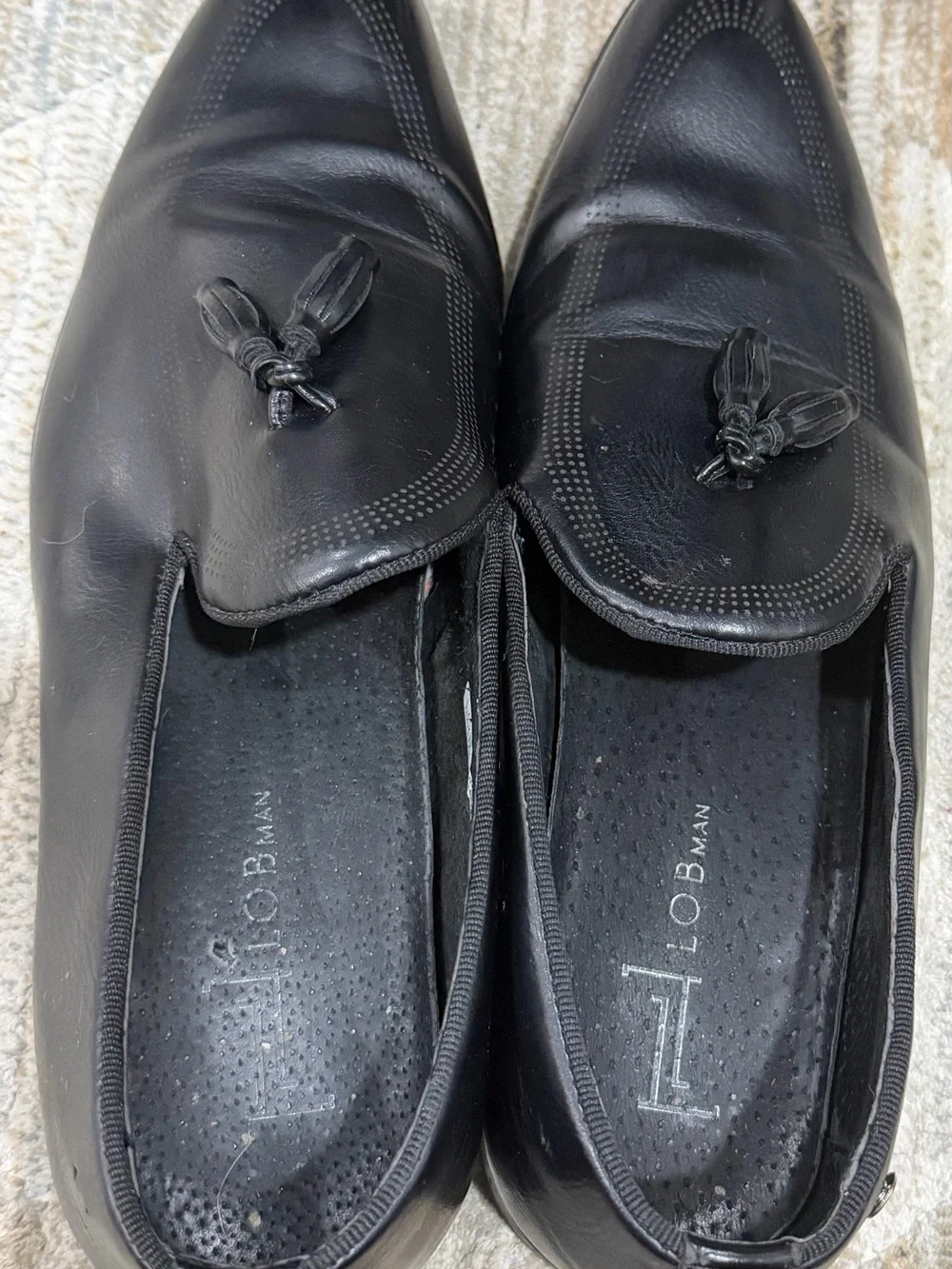 Men's Black Tassel Slip-On Loafers by